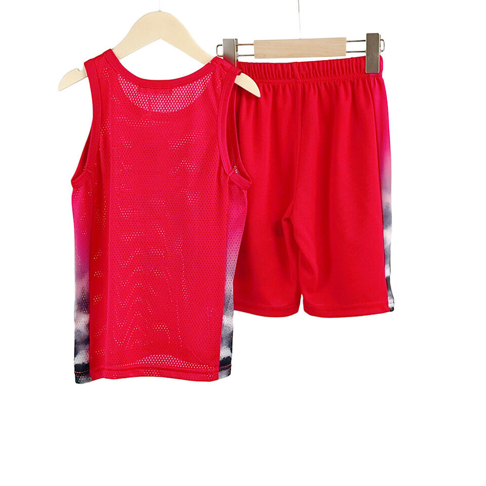 Kids Boys Basketball Vest & Shorts Set Training Casual Jersey Summer Top 2 Piece