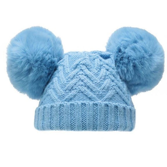 Baby Girl / Boy Cable Knit Bobble Beanie Hat Princess Prince Winter Cap