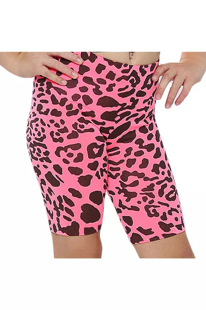 Girls Leopard Print Cycling Shorts Gymnastics Dance Pants