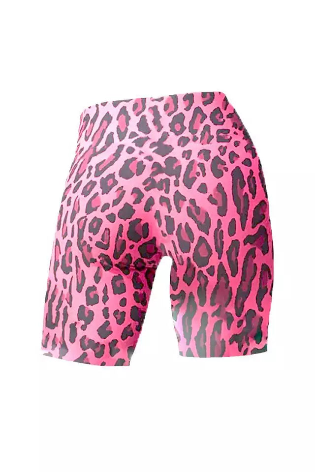Girls Leopard Print Cycling Shorts Gymnastics Dance Pants