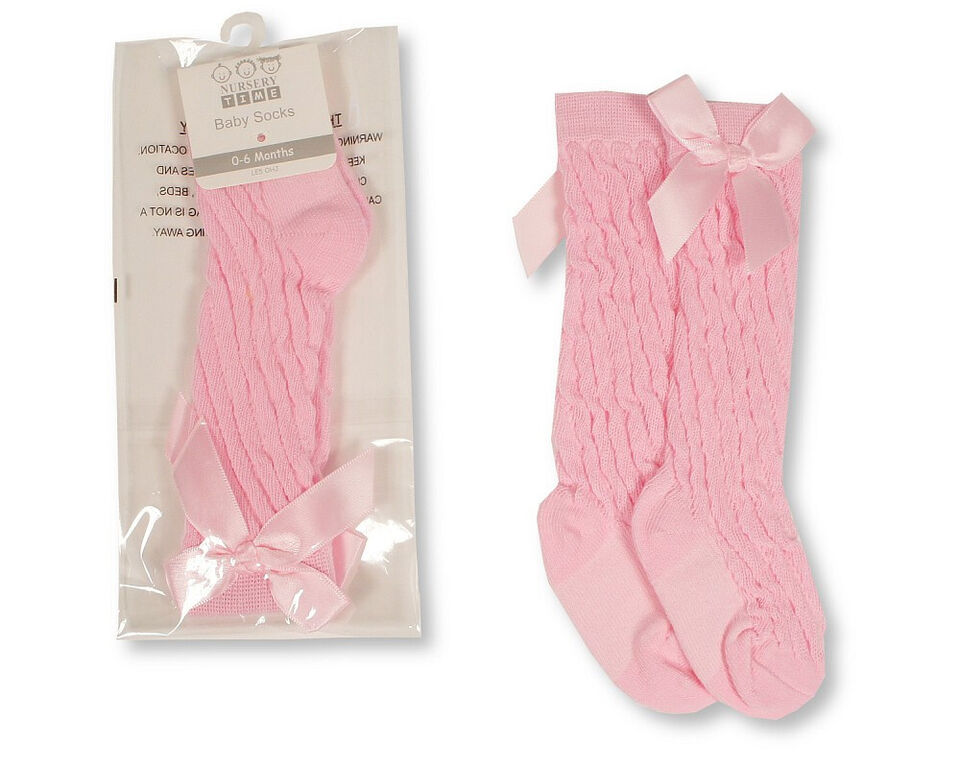 Baby Infant Socks Knee High With Bow 6 - 12 Months Babies Infant
