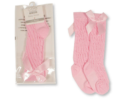 Baby Infant Socks Knee High With Bow 6 - 12 Months Babies Infant