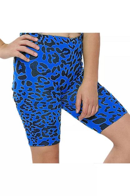 Girls Leopard Print Cycling Shorts Gymnastics Dance Pants