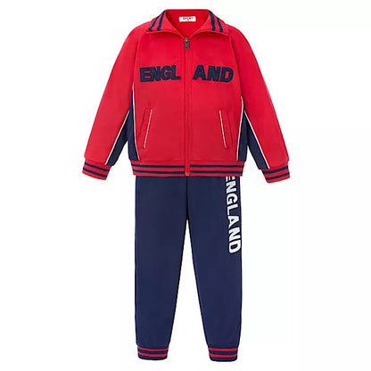 Boys Sports Tracksuit Outfit Kit Top Trousers England Football Soccer