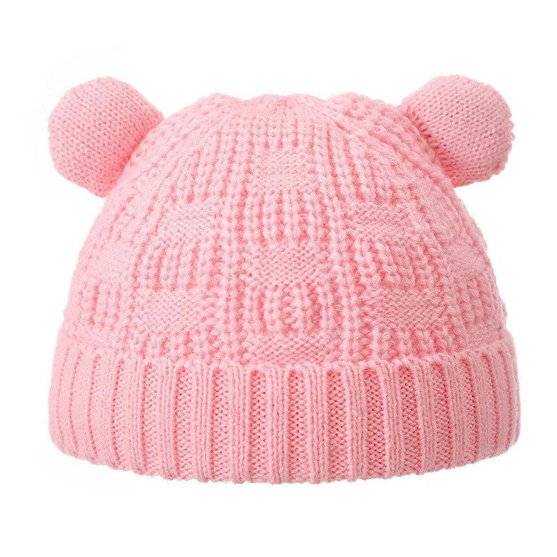 Baby Girls Pom Pom Hat Newborn 0-12 Months Warm Winter Hat