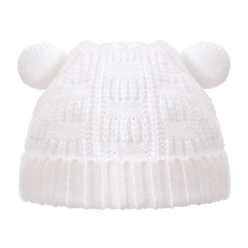 Baby Girls Pom Pom Hat Newborn 0-12 Months Warm Winter Hat