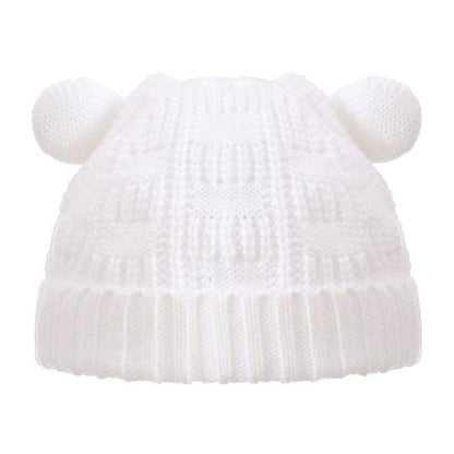 Baby Girls Pom Pom Hat Newborn 0-12 Months Warm Winter Hat