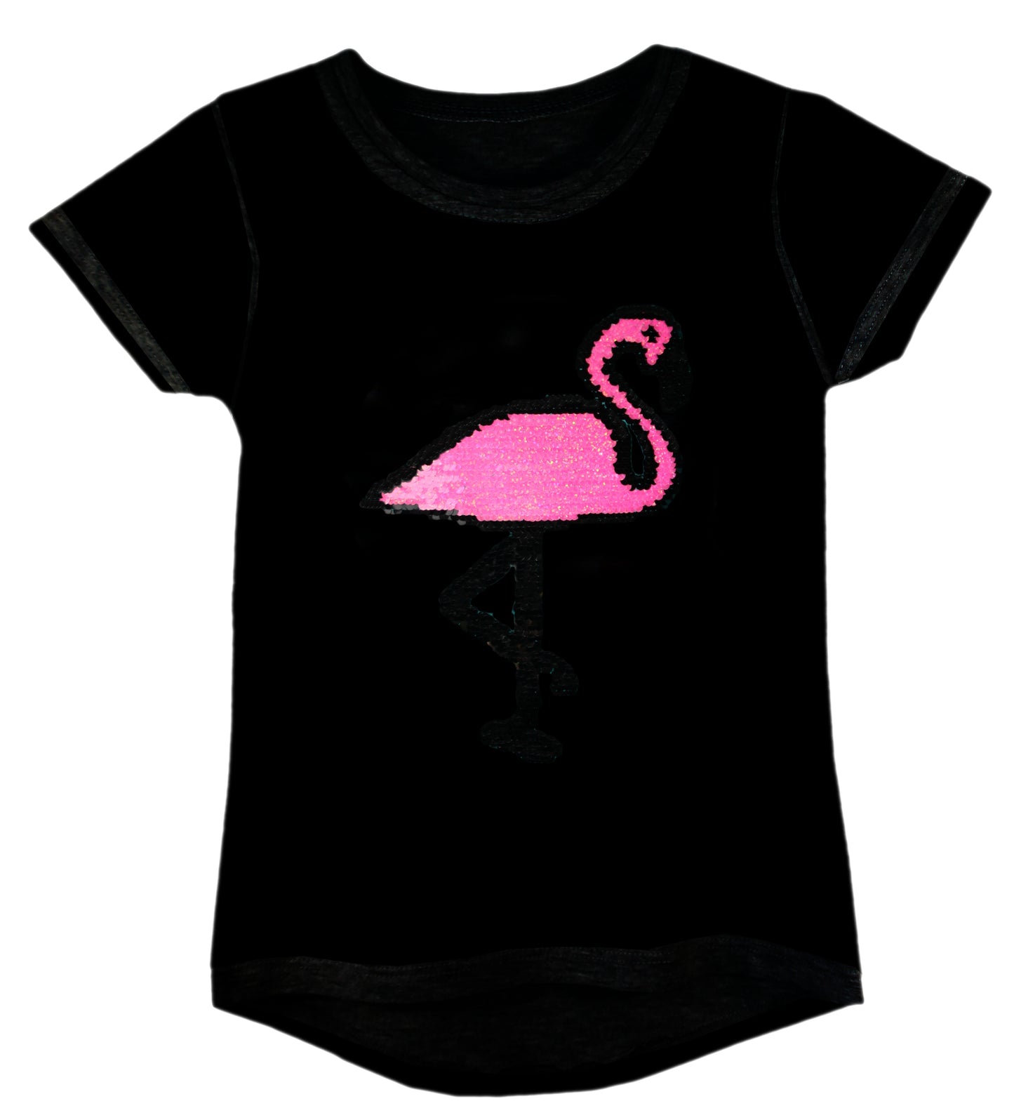 Girls Shiny Sequin Face T-Shirt