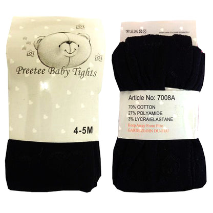 Girls Pretty Stretchy Tights - Black