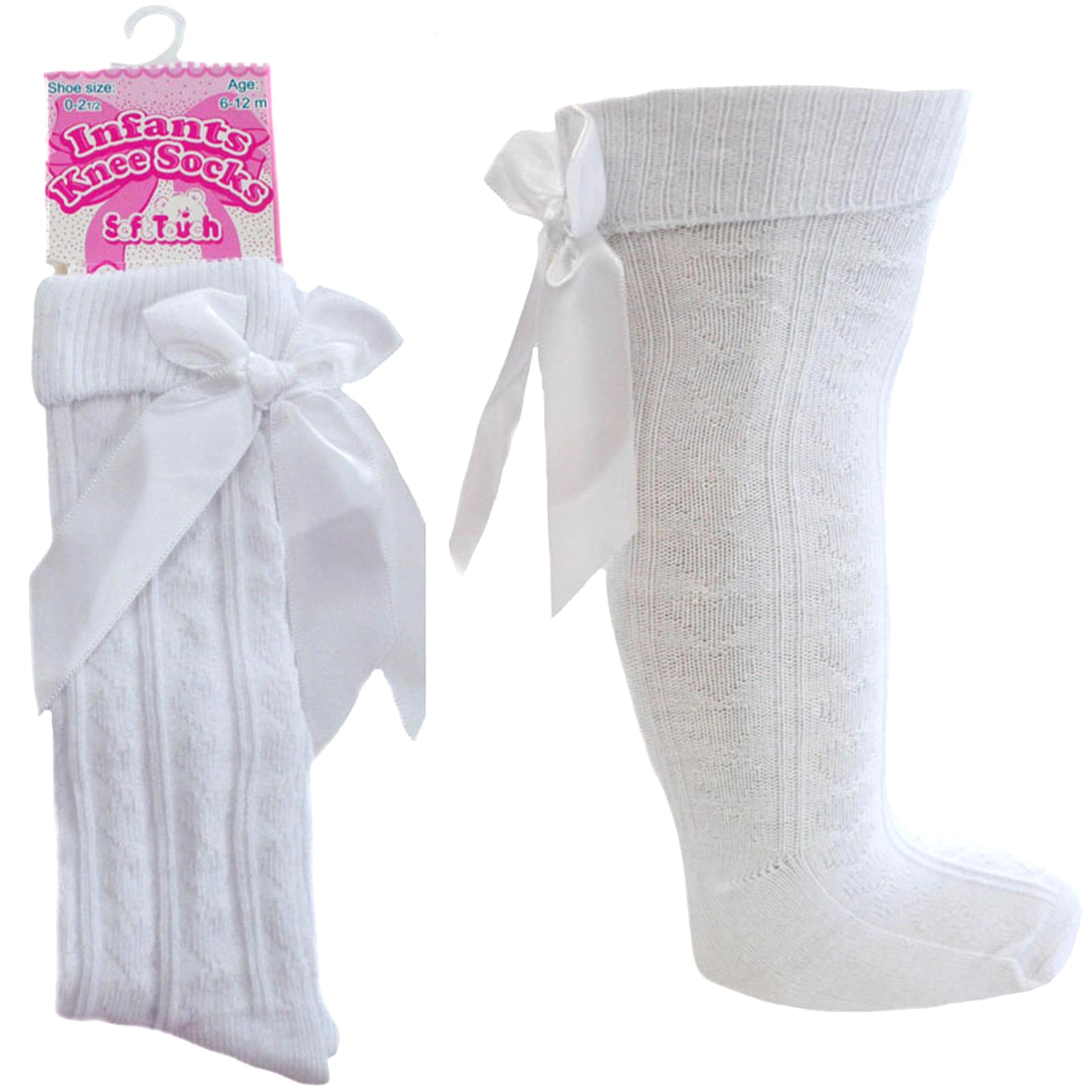 Girls Bow Ribbon Knee Socks