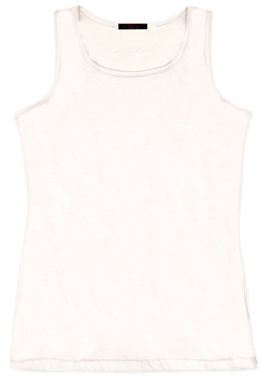 Girls Racer Back Vest - White