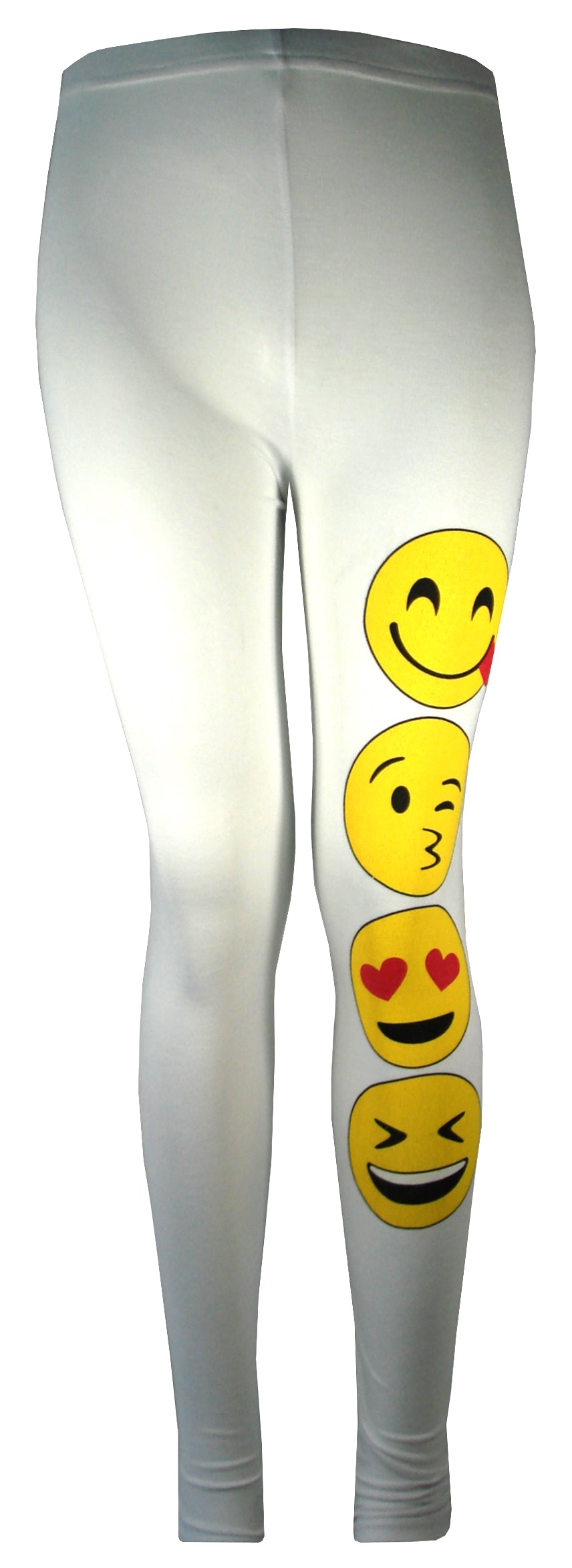 Girls Funny Faces Leggings - White
