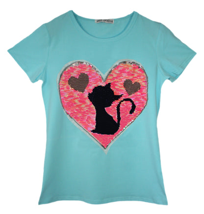 Girls Animal Sequin T-Shirts