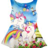 Girls Unicorn Summer Swing Dress