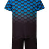 Boys Summer T-Shirt And Shorts Set - Blue Honeycomb