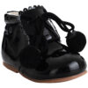 Girls Party Pom Pom Infant Shoes - Black