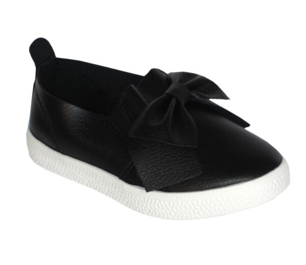 Girls Trainers Bow Ribbon Sneakers - Black