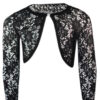 Girls Lace Bolero Shrug Long Sleeve Cardigan - Black