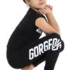 Girls Gorgeous Print Neon Crop Top & Leggings Set - Black