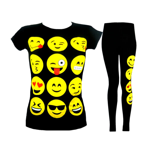 Girls Funny Faces Outfit - Black