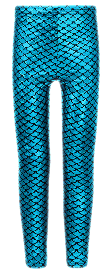 Girls Mermaid Metallic Leggings - Blue