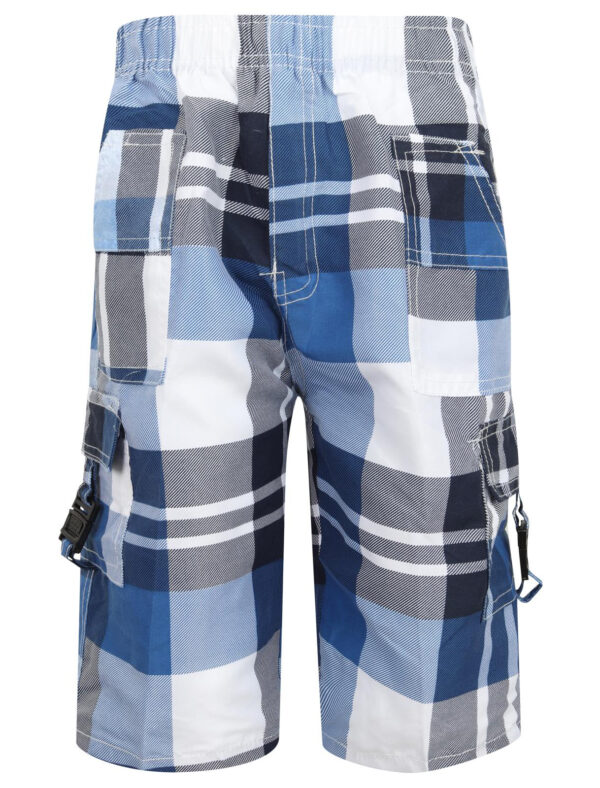 Boys Summer Patterned Shorts - Blue Plain