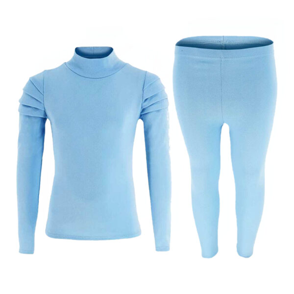 Girls Ruched Sleeve Lounge Wear Tracksuit - Blue