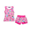 Girls Floral Striped Shorts Set Vest Top Outfit - Image 3
