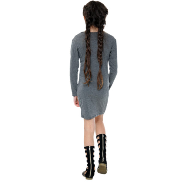 Girls Long Sleeve Bodycon Midi Dress - Charcoal