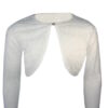 Girls Lace Bolero Shrug Long Sleeve Cardigan - Cream