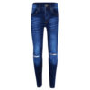 Girls Denim Ripped Skinny Jeans - Dark Blue
