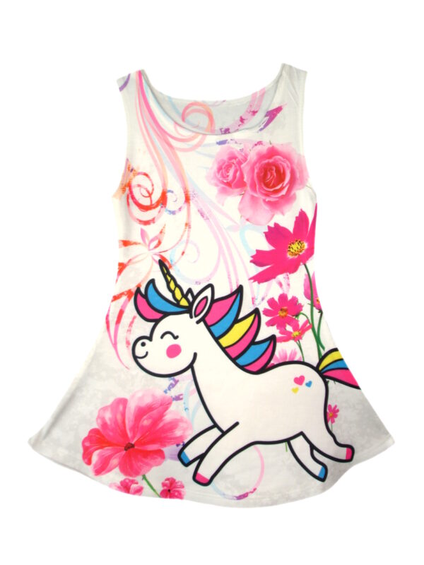 Girls Unicorn Summer Swing Dress