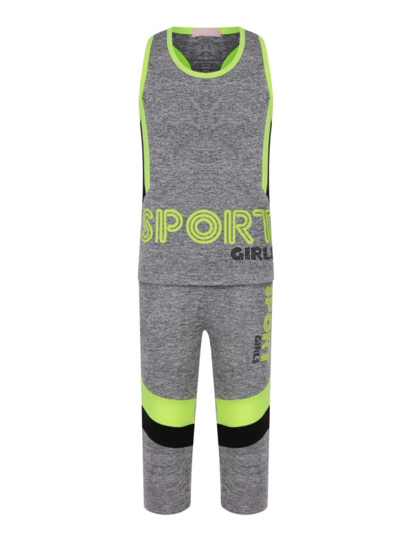 Girls Sports Vest Set - Grey