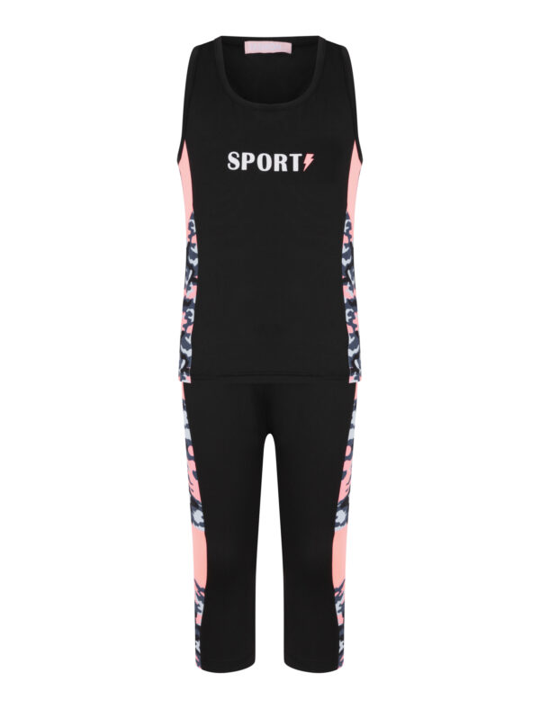Girls Sports Vest Set - Black