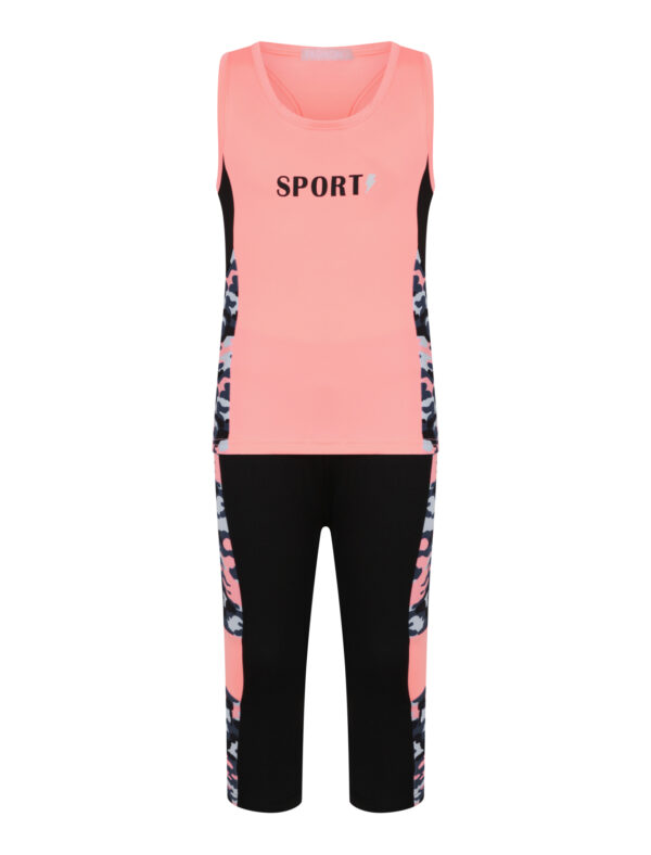 Girls Sports Vest Set - Pink