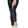 Girls Metallic Black Shiny Stretch Leggings 5-14 Years - Image 3