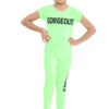 Girls Gorgeous Print Neon Crop Top & Leggings Set - Green