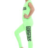 Girls Gorgeous Print Neon Crop Top & Leggings Set - Green