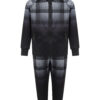 Boys Checked Sports Hooded Tracksuit - Grey