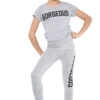 Girls Gorgeous Print Neon Crop Top & Leggings Set - Grey