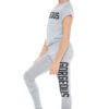 Girls Gorgeous Print Neon Crop Top & Leggings Set - Grey