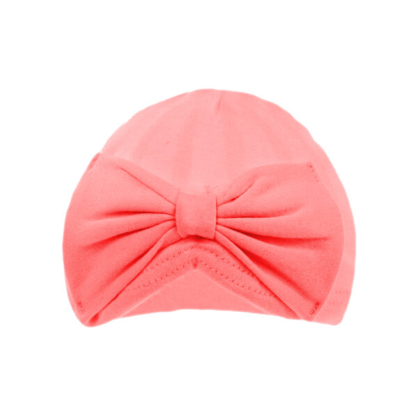 Baby Soft Cotton Hats - Coral Bow