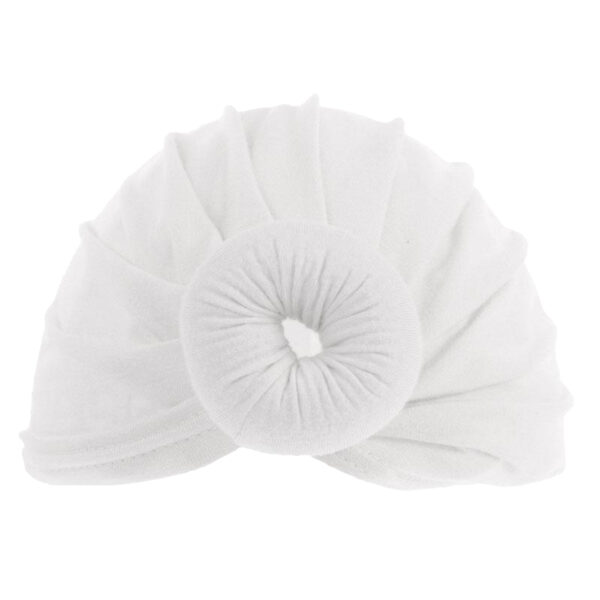 Baby Soft Cotton Hats - White Donut