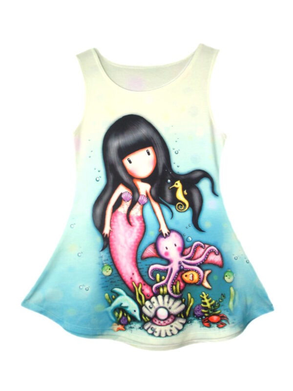 Girls Unicorn Summer Swing Dress - Mermaid