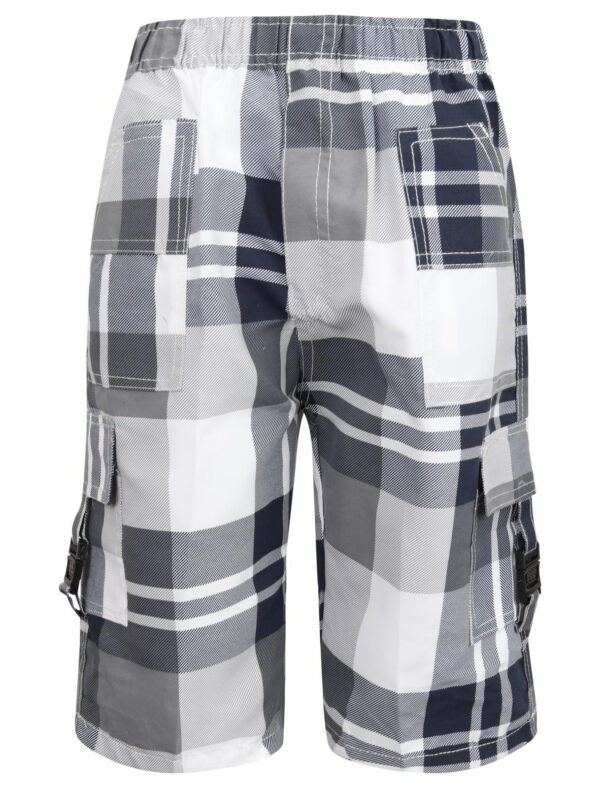 Boys Summer Patterned Shorts - Navy Checks