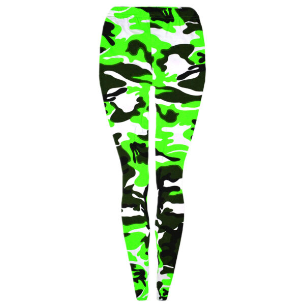 Girls Neon Camouflage Leggings - Neon Green