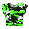 Girls Neon Camouflage Top - Neon Green