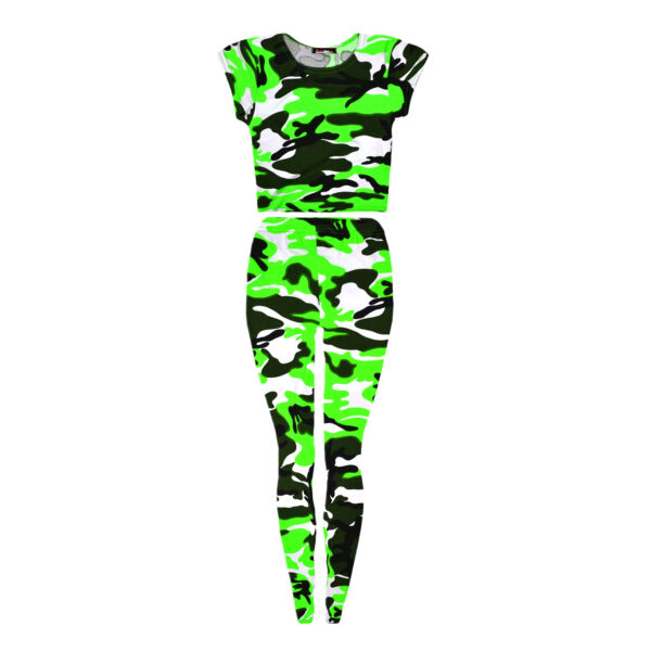 Girls Neon Camouflage Set - Neon Green