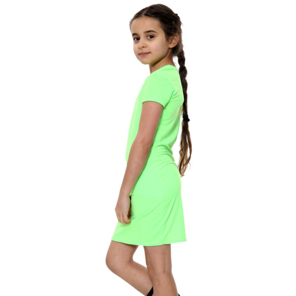 Girls Bodycon Midi Plain Dress - Neon Green