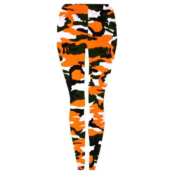Girls Neon Camouflage Leggings - Neon Orange